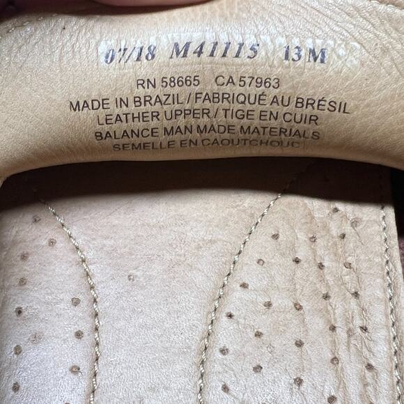 14th & UNION Men 13M Cognac Pebble Leather Driving Loafer Moccasins Preppy Shoe - Picture 11 of 11